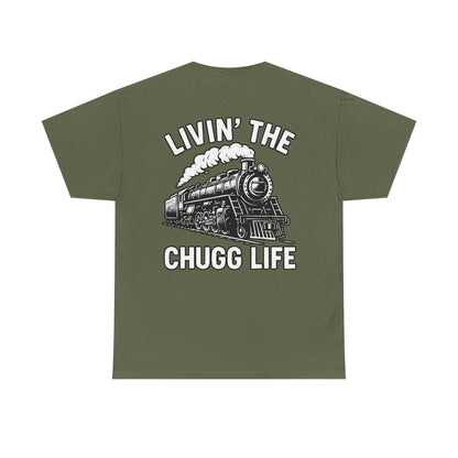 Choo Choo Train Lover Tee - Livin' the Chugg Life Shirt for Rail Fans, Vintage Train Sweatshirt, Gift for Father's Day, Casual [...]