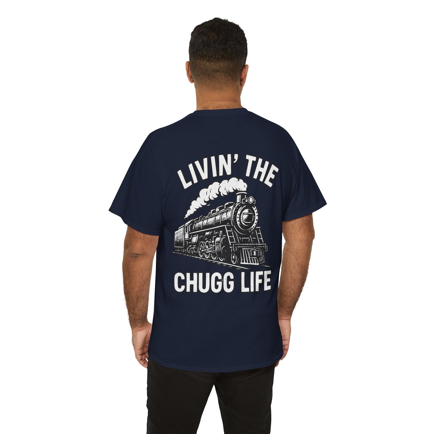 Choo Choo Train Lover Tee - Livin' the Chugg Life Shirt for Rail Fans, Vintage Train Sweatshirt, Gift for Father's Day, Casual [...]