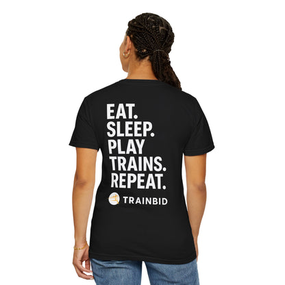 Eat Sleep Play Trains Repeat - Train Lover T-Shirt