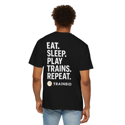 Eat Sleep Play Trains Repeat - Train Lover T-Shirt