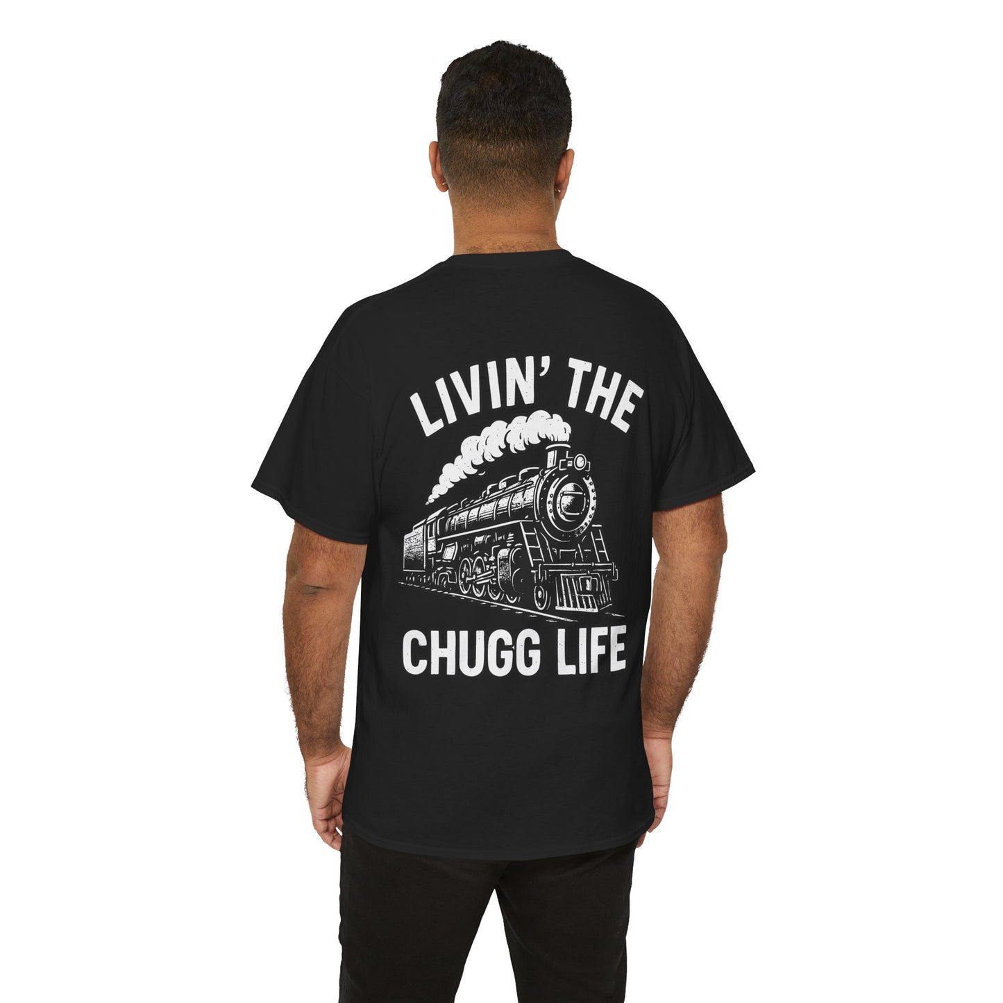 Choo Choo Train Lover Tee - Livin' the Chugg Life Shirt for Rail Fans, Vintage Train Sweatshirt, Gift for Father's Day, Casual [...]