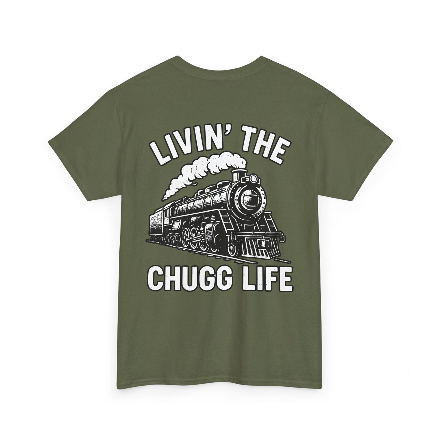 Choo Choo Train Lover Tee - Livin' the Chugg Life Shirt for Rail Fans, Vintage Train Sweatshirt, Gift for Father's Day, Casual [...]