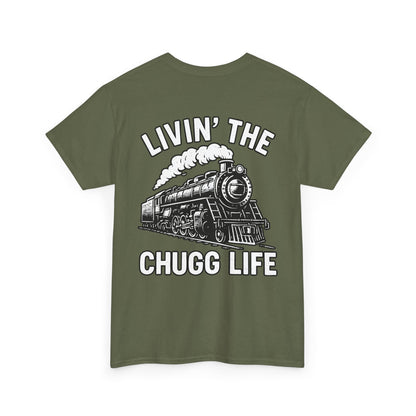 Choo Choo Train Lover Tee - Livin' the Chugg Life Shirt for Rail Fans, Vintage Train Sweatshirt, Gift for Father's Day, Casual [...]