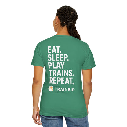 Eat Sleep Play Trains Repeat - Train Lover T-Shirt