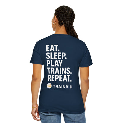 Eat Sleep Play Trains Repeat - Train Lover T-Shirt