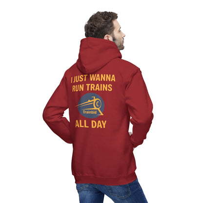 Run Trains All Day Train Enthusiast Unisex Hoodie, Perfect Gift for Train Lovers, Cozy Sweatshirt for All Occasions, Made in US, Buy More Trains [...]