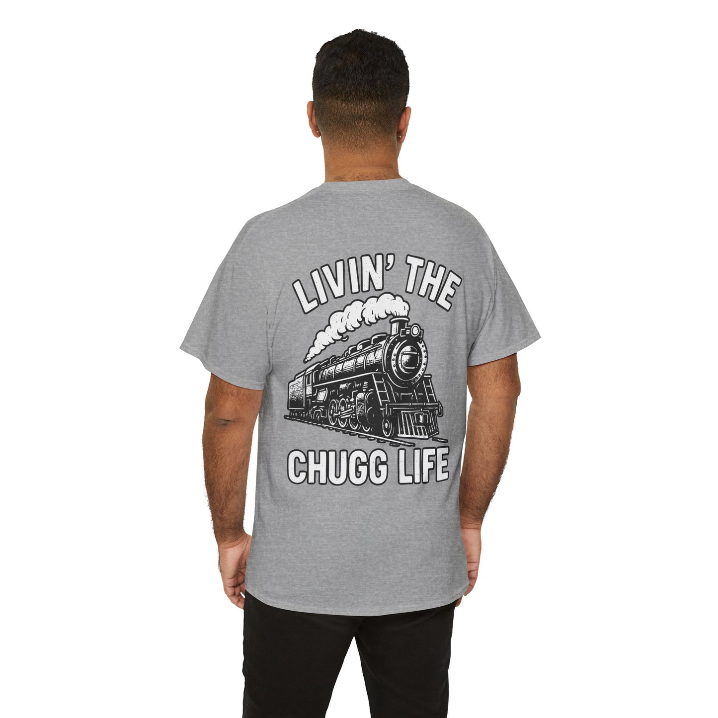 Choo Choo Train Lover Tee - Livin' the Chugg Life Shirt for Rail Fans, Vintage Train Sweatshirt, Gift for Father's Day, Casual [...]