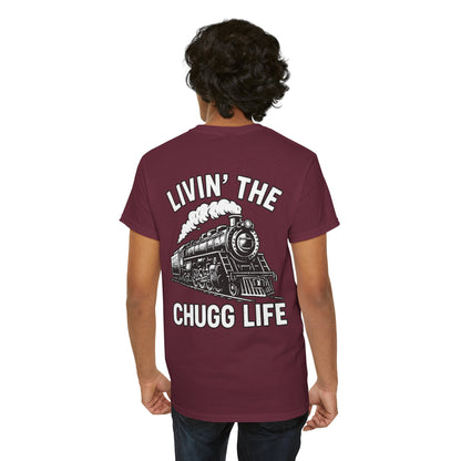 Choo Choo Train Lover Tee - Livin' the Chugg Life Shirt for Rail Fans, Vintage Train Sweatshirt, Gift for Father's Day, Casual [...]