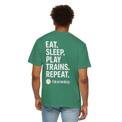 Eat Sleep Play Trains Repeat - Train Lover T-Shirt