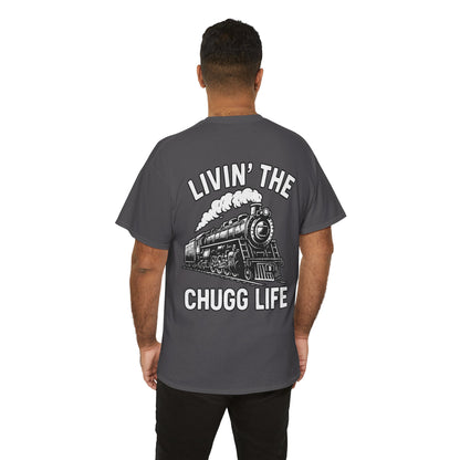 Choo Choo Train Lover Tee - Livin' the Chugg Life Shirt for Rail Fans, Vintage Train Sweatshirt, Gift for Father's Day, Casual [...]