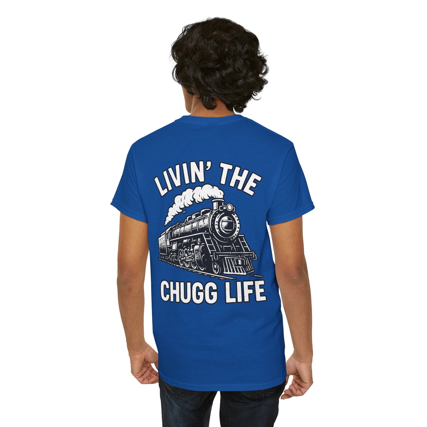 Choo Choo Train Lover Tee - Livin' the Chugg Life Shirt for Rail Fans, Vintage Train Sweatshirt, Gift for Father's Day, Casual [...]