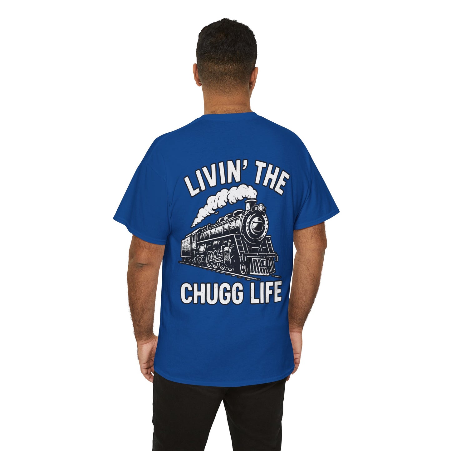 Choo Choo Train Lover Tee - Livin' the Chugg Life Shirt for Rail Fans, Vintage Train Sweatshirt, Gift for Father's Day, Casual [...]