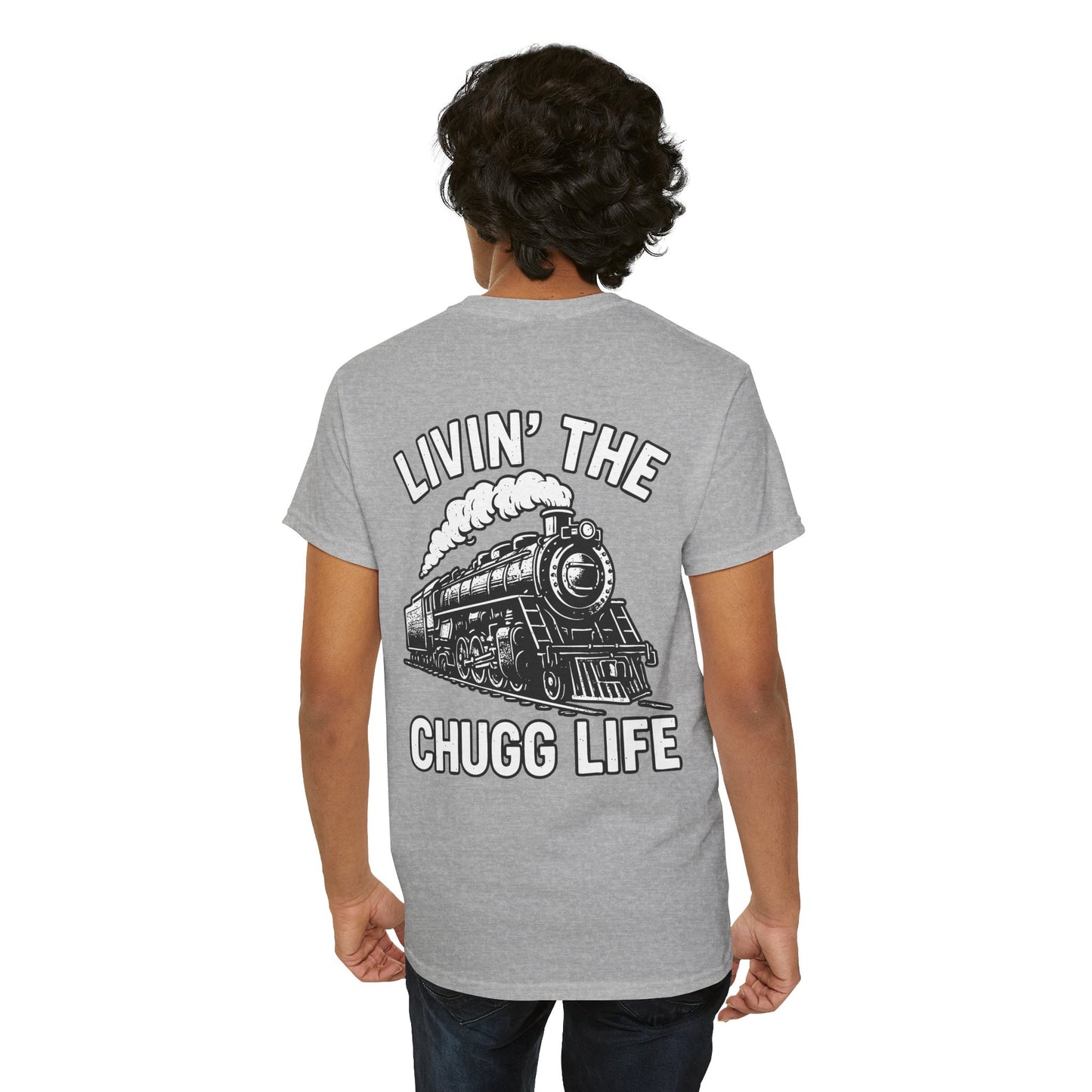 Choo Choo Train Lover Tee - Livin' the Chugg Life Shirt for Rail Fans, Vintage Train Sweatshirt, Gift for Father's Day, Casual [...]