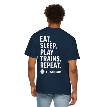 Eat Sleep Play Trains Repeat - Train Lover T-Shirt