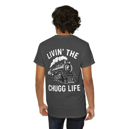 Choo Choo Train Lover Tee - Livin' the Chugg Life Shirt for Rail Fans, Vintage Train Sweatshirt, Gift for Father's Day, Casual [...]