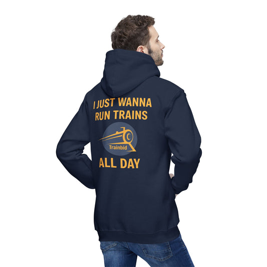 Run Trains All Day Train Enthusiast Unisex Hoodie, Perfect Gift for Train Lovers, Cozy Sweatshirt for All Occasions, Made in US, Buy More Trains [...]