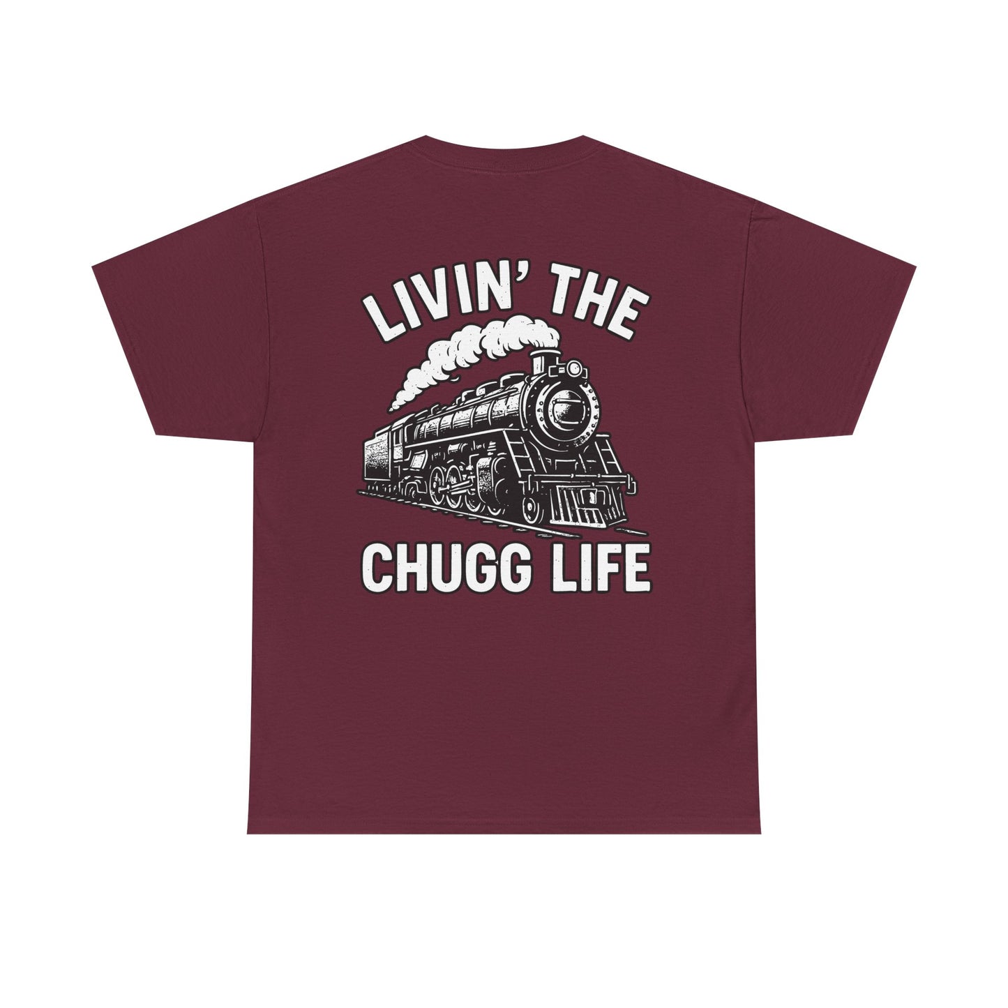 Choo Choo Train Lover Tee - Livin' the Chugg Life Shirt for Rail Fans, Vintage Train Sweatshirt, Gift for Father's Day, Casual [...]