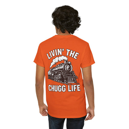 Choo Choo Train Lover Tee - Livin' the Chugg Life Shirt for Rail Fans, Vintage Train Sweatshirt, Gift for Father's Day, Casual [...]