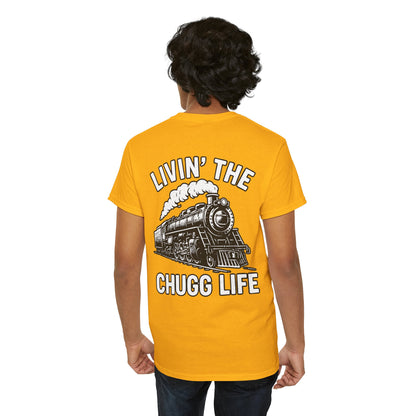 Choo Choo Train Lover Tee - Livin' the Chugg Life Shirt for Rail Fans, Vintage Train Sweatshirt, Gift for Father's Day, Casual [...]