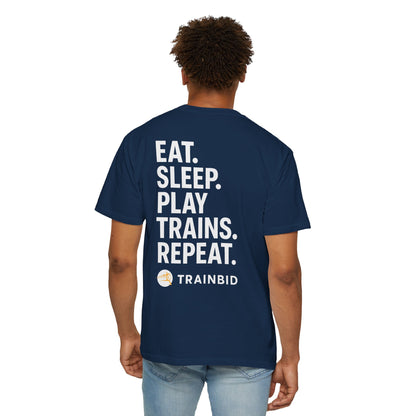 Eat Sleep Play Trains Repeat - Train Lover T-Shirt