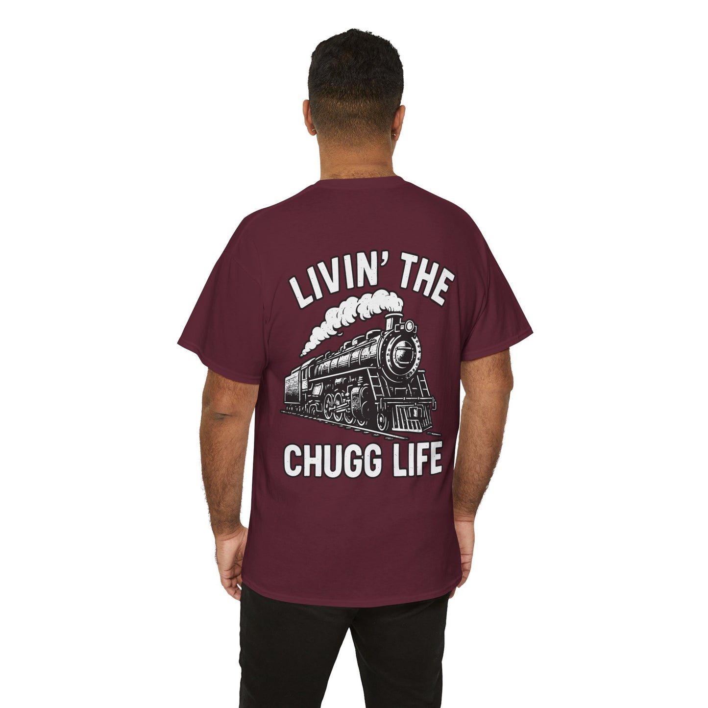 Choo Choo Train Lover Tee - Livin' the Chugg Life Shirt for Rail Fans, Vintage Train Sweatshirt, Gift for Father's Day, Casual [...]