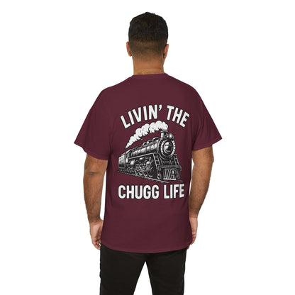 Choo Choo Train Lover Tee - Livin' the Chugg Life Shirt for Rail Fans, Vintage Train Sweatshirt, Gift for Father's Day, Casual [...]