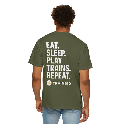 Eat Sleep Play Trains Repeat - Train Lover T-Shirt