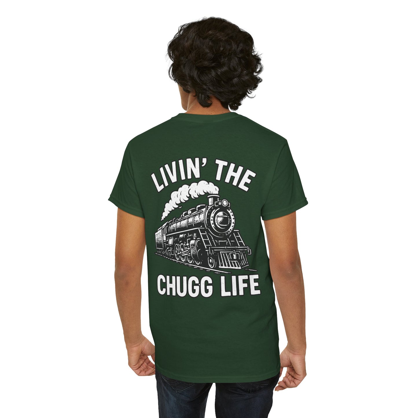 Choo Choo Train Lover Tee - Livin' the Chugg Life Shirt for Rail Fans, Vintage Train Sweatshirt, Gift for Father's Day, Casual [...]