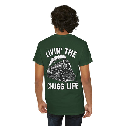 Choo Choo Train Lover Tee - Livin' the Chugg Life Shirt for Rail Fans, Vintage Train Sweatshirt, Gift for Father's Day, Casual [...]