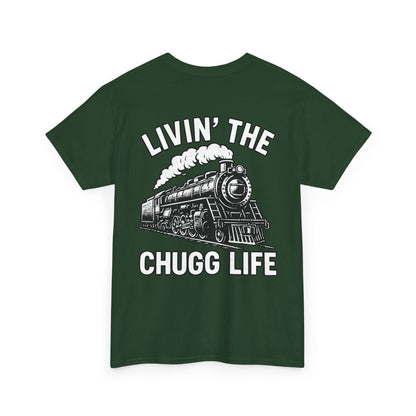 Choo Choo Train Lover Tee - Livin' the Chugg Life Shirt for Rail Fans, Vintage Train Sweatshirt, Gift for Father's Day, Casual [...]