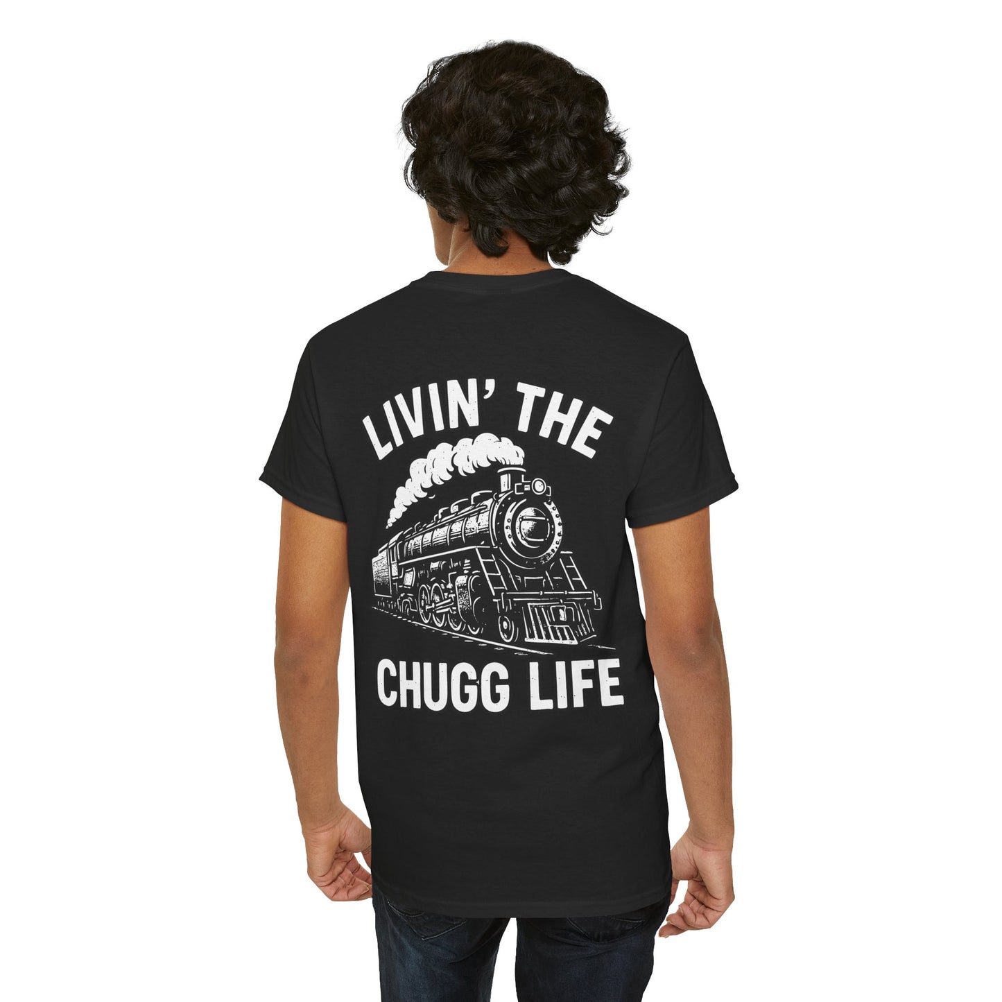 Choo Choo Train Lover Tee - Livin' the Chugg Life Shirt for Rail Fans, Vintage Train Sweatshirt, Gift for Father's Day, Casual [...]