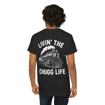 Choo Choo Train Lover Tee - Livin' the Chugg Life Shirt for Rail Fans, Vintage Train Sweatshirt, Gift for Father's Day, Casual [...]