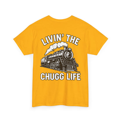 Choo Choo Train Lover Tee - Livin' the Chugg Life Shirt for Rail Fans, Vintage Train Sweatshirt, Gift for Father's Day, Casual [...]