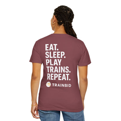 Eat Sleep Play Trains Repeat - Train Lover T-Shirt
