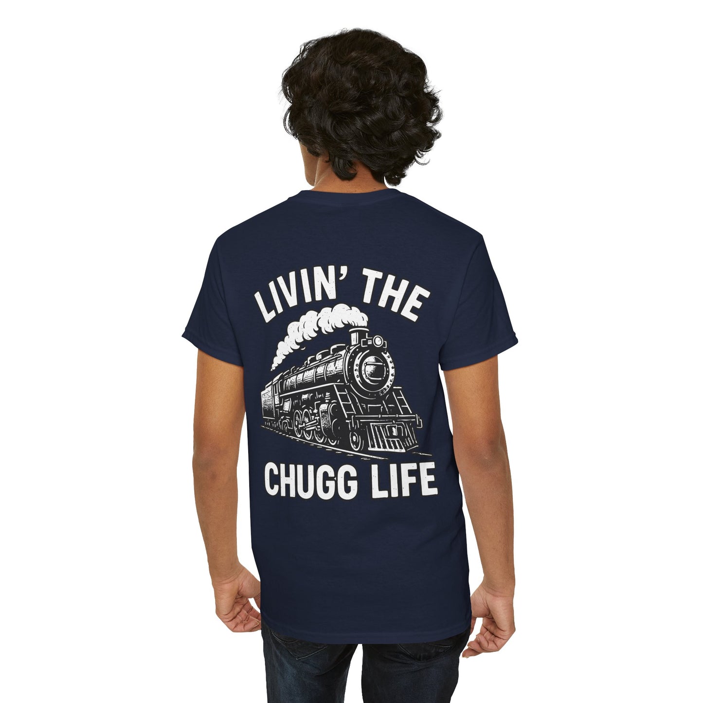 Choo Choo Train Lover Tee - Livin' the Chugg Life Shirt for Rail Fans, Vintage Train Sweatshirt, Gift for Father's Day, Casual [...]