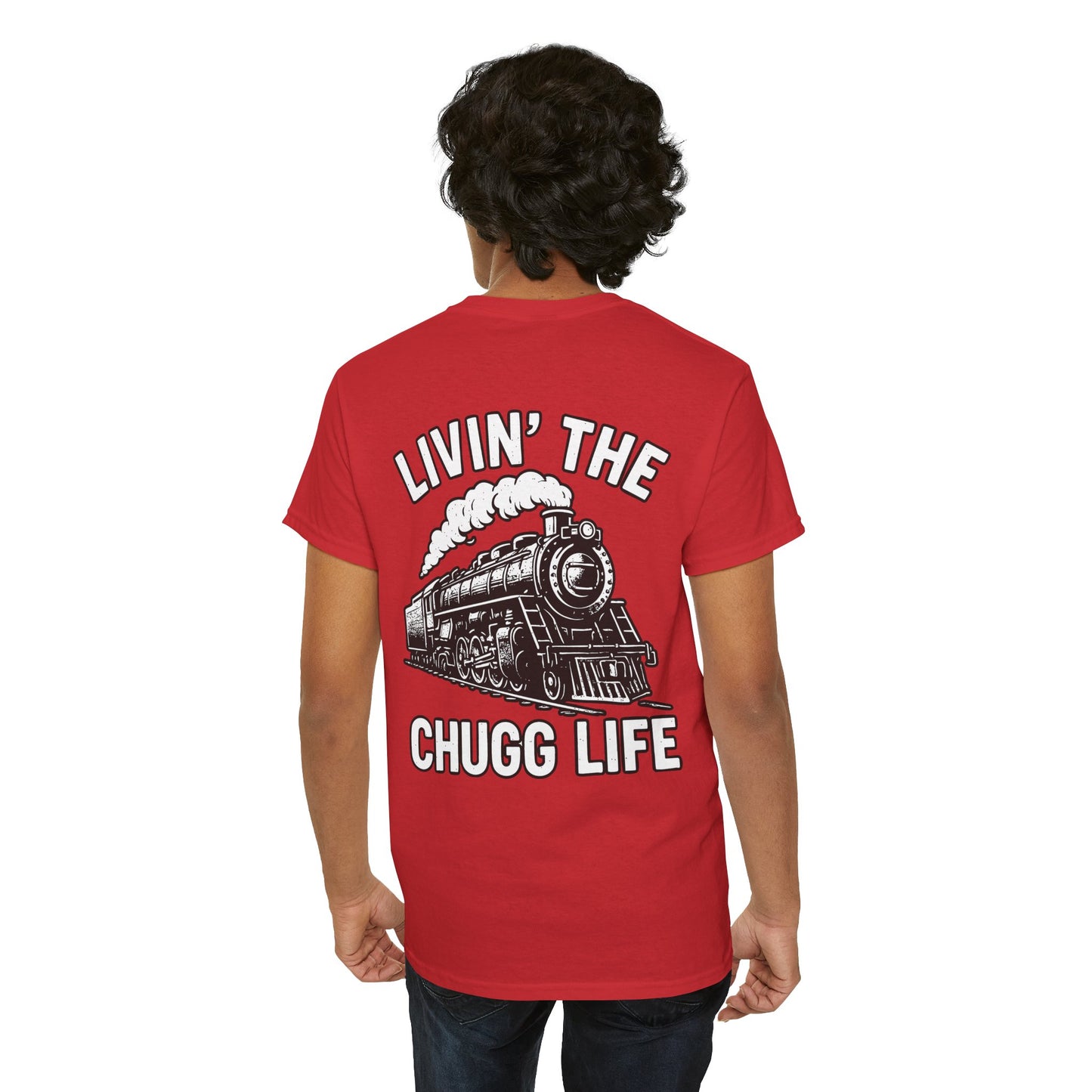 Choo Choo Train Lover Tee - Livin' the Chugg Life Shirt for Rail Fans, Vintage Train Sweatshirt, Gift for Father's Day, Casual [...]
