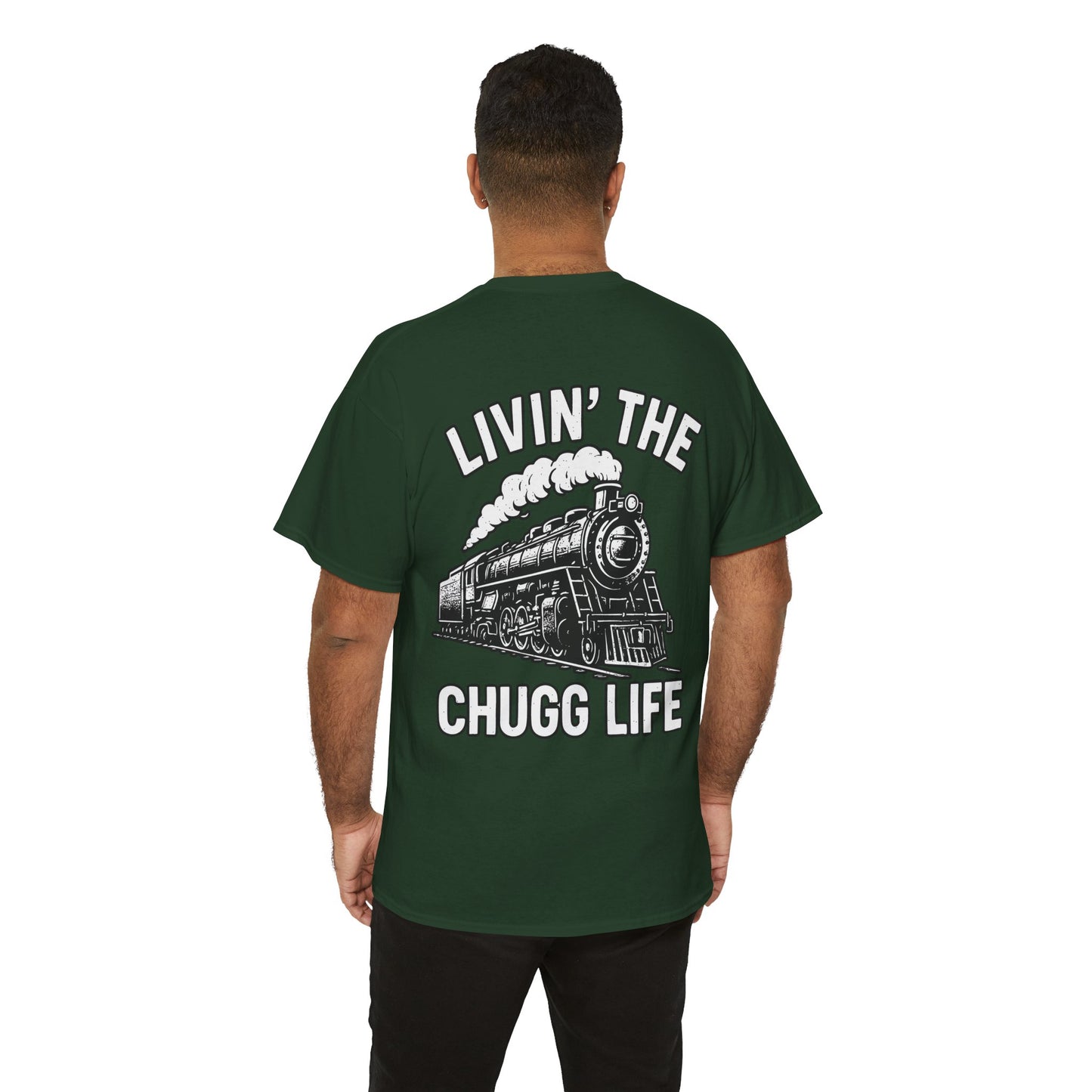 Choo Choo Train Lover Tee - Livin' the Chugg Life Shirt for Rail Fans, Vintage Train Sweatshirt, Gift for Father's Day, Casual [...]